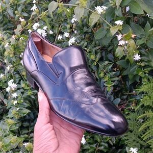 REGAL Men's Vintage Black Slip-On Genuine Luxury Leather Throughout Loafers.
